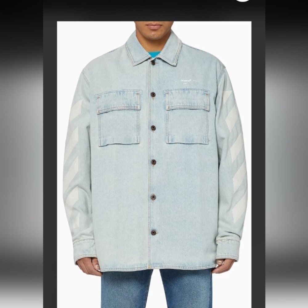 NWT OFF WHITE Oversized Bleached Denim Shirt SIZE SMALL